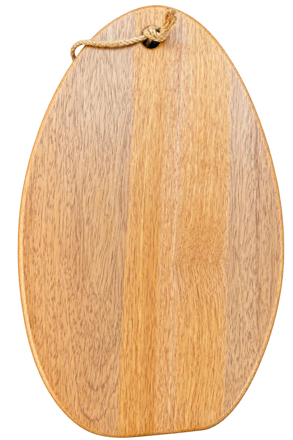 Oval hardwood charcuterie board, 16.5 by 9.75 in