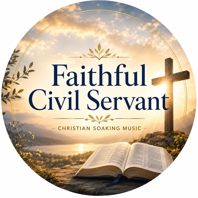 Faithful Civil Servant channel logo, an open Bible and a wooden cross at sunrise